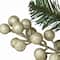 9ft. Pre-lit Glittery Pomegranate Pine Garland with Silver Pomegranates,Champagne Berries Frosted Tips and 100 Clear Lights